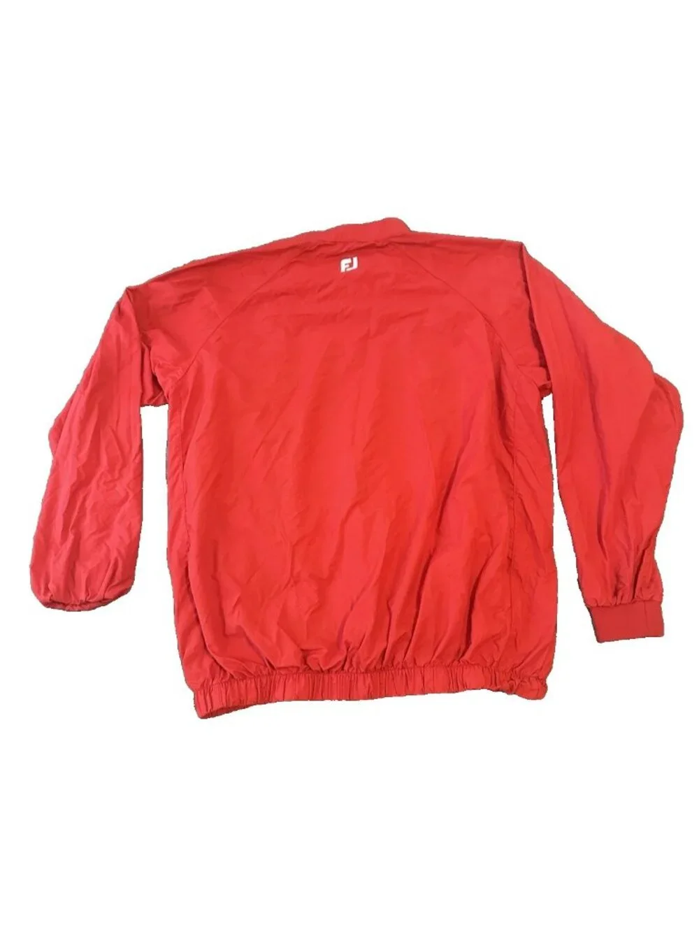 Footjoy FJ Mens Golf Windbreaker Pullover Jacker XL Red Nylon 1/4 Zip Packable